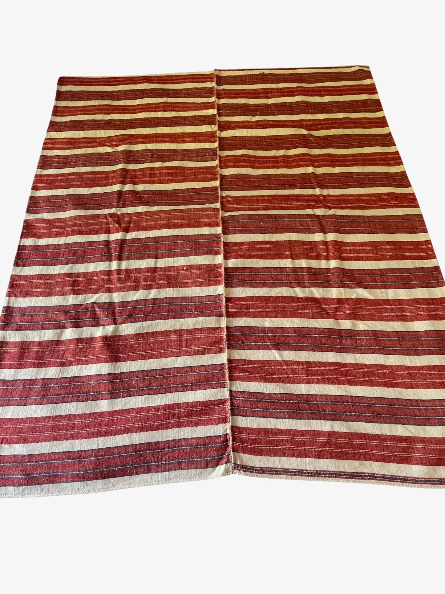 
                  
                    red white blue stripe upholstery material east europe folk textile for sewing projects hard wearing 
                  
                