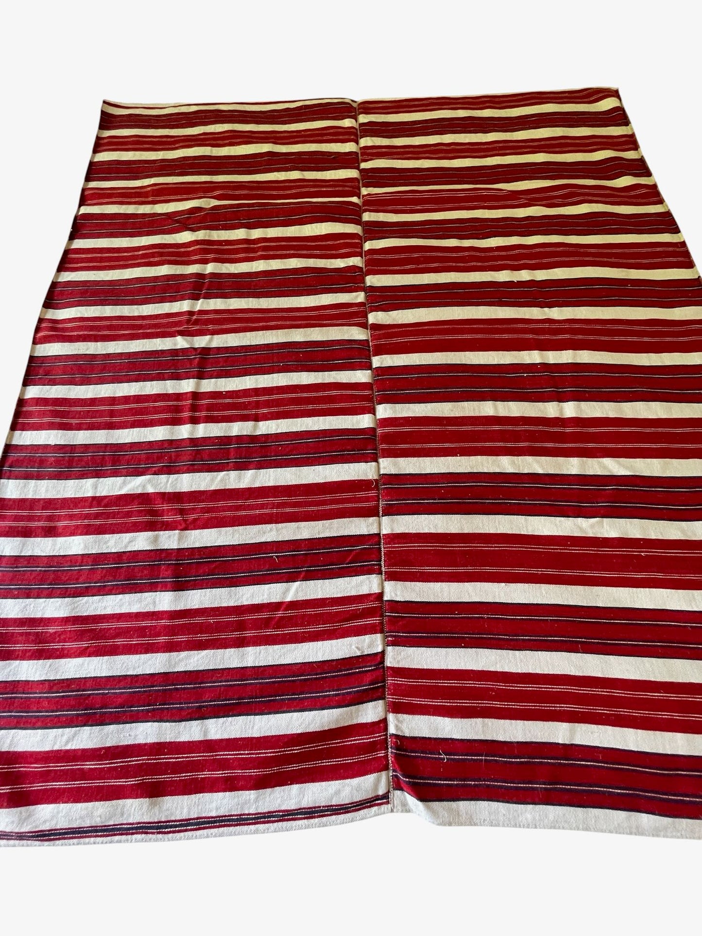 
                  
                    red white blue stripe upholstery material east europe folk textile for sewing projects hard wearing 
                  
                
