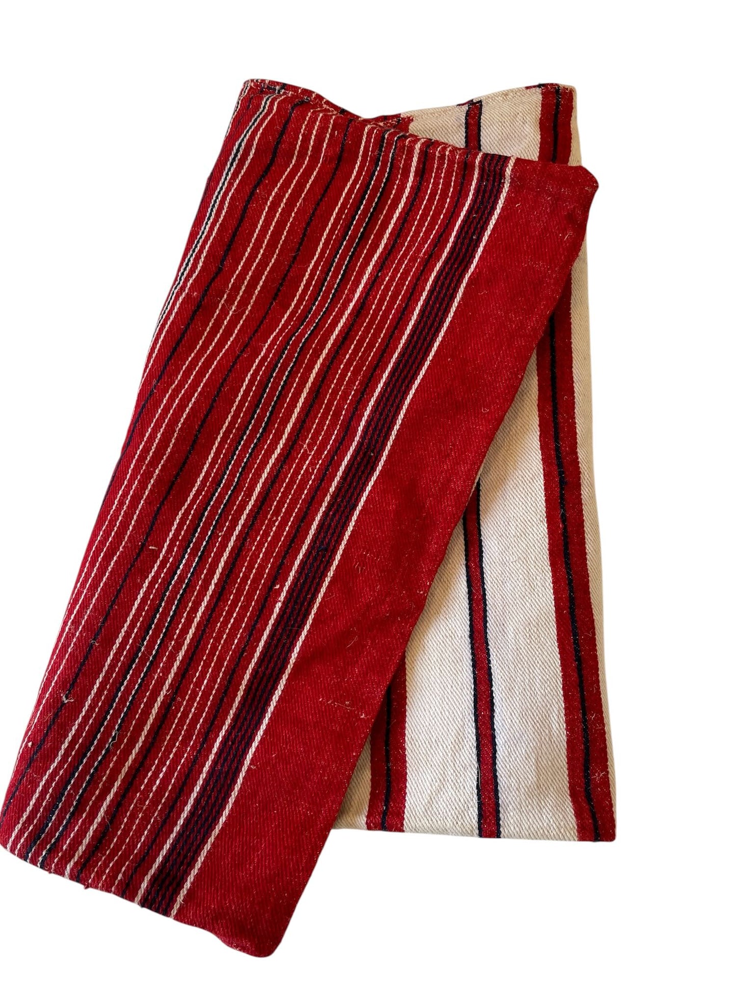
                  
                    red white blue stripe pillow cover for upholstery cushions sewing material rustic folk textile
                  
                