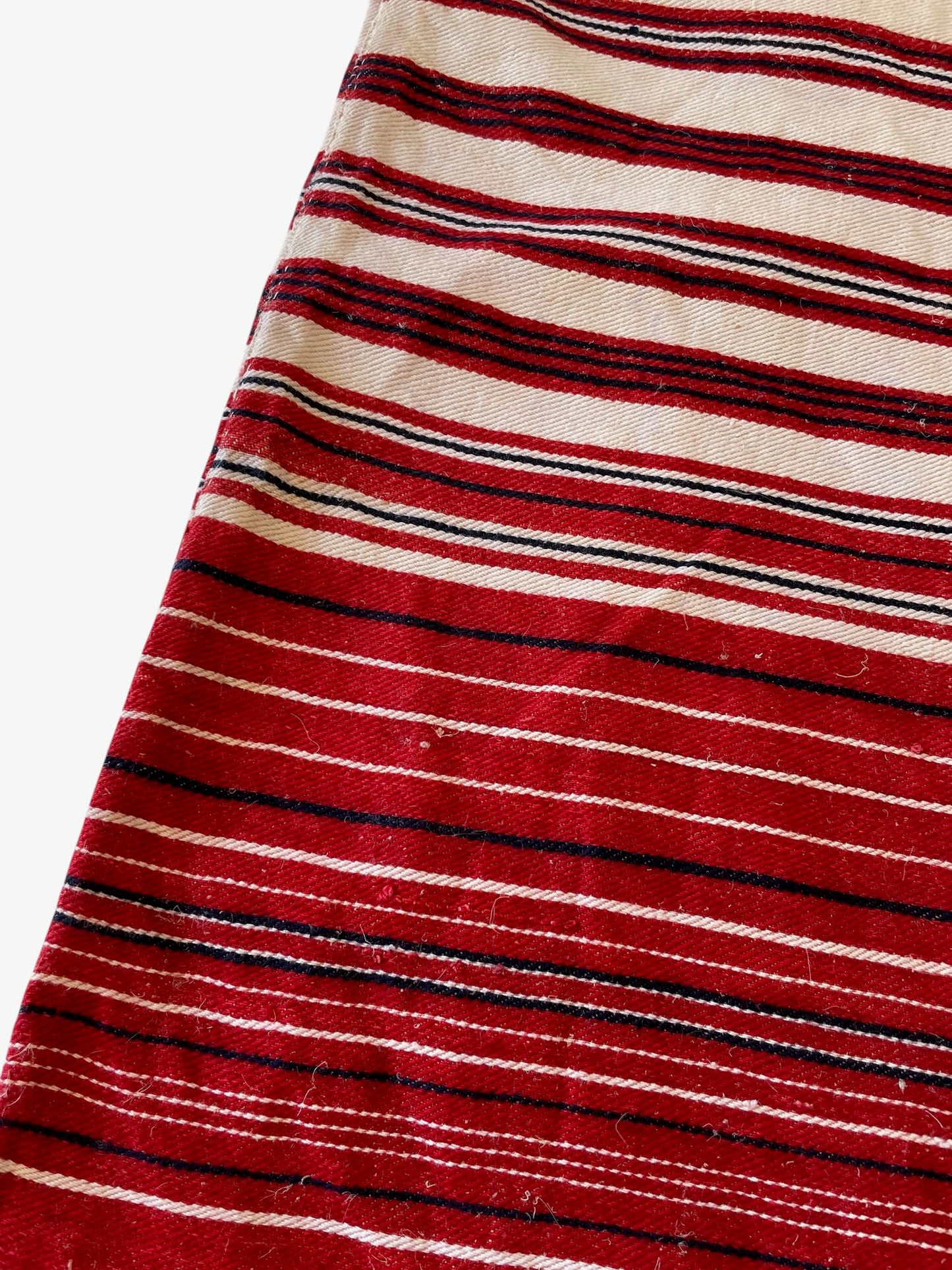 red white blue stripe pillow cover upholstery fabric rustic east europe folk textile for home decor