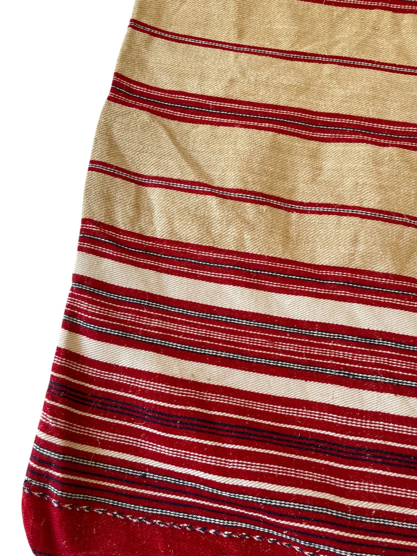 
                  
                    red blue beige striped burlap pillow cover for upholstery cushions rustic east european textile
                  
                