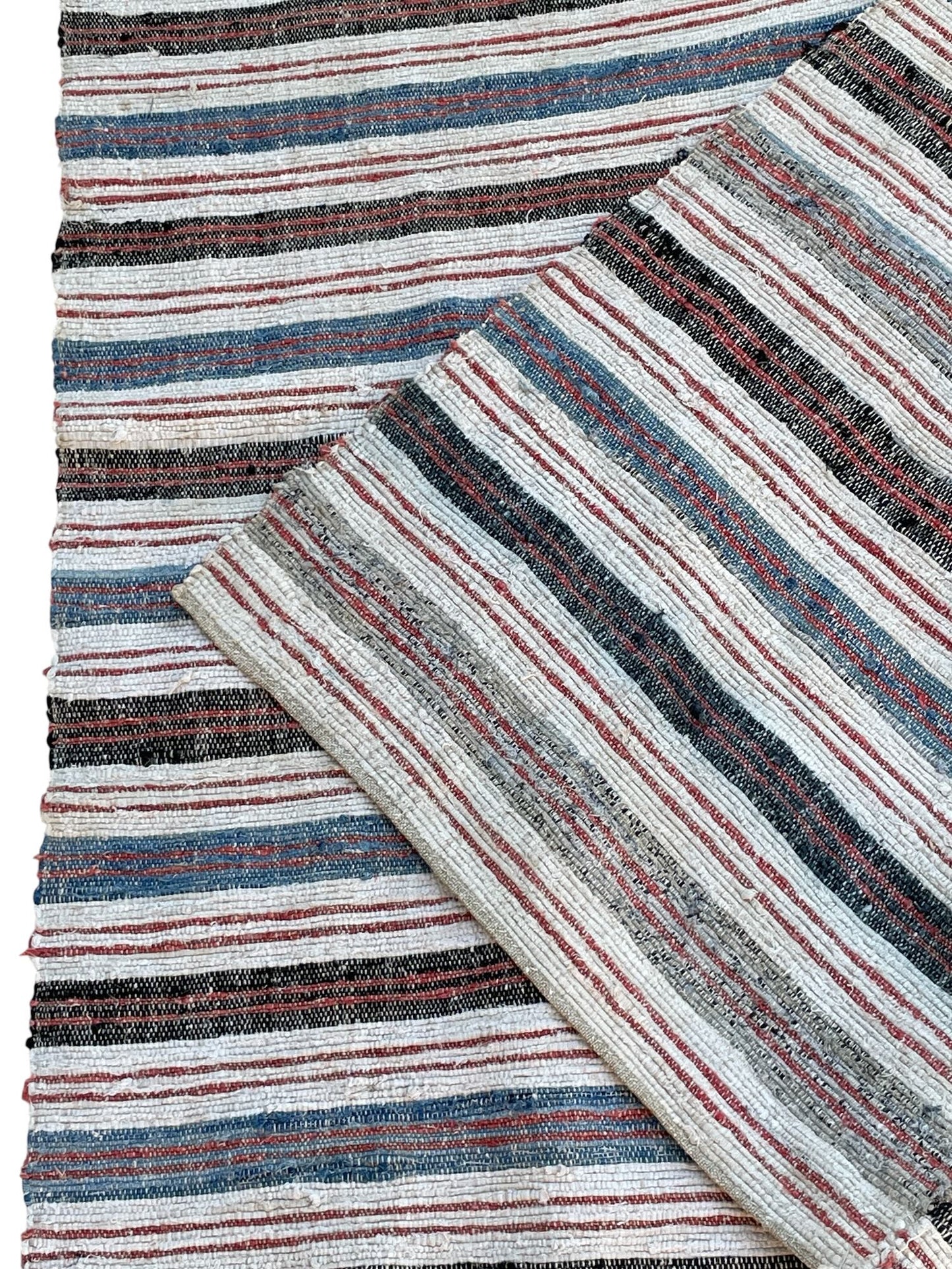 
                  
                    striped indigo blue red grey rag rug cotton vintage rustic floor mat washable wide trasmatta
                  
                