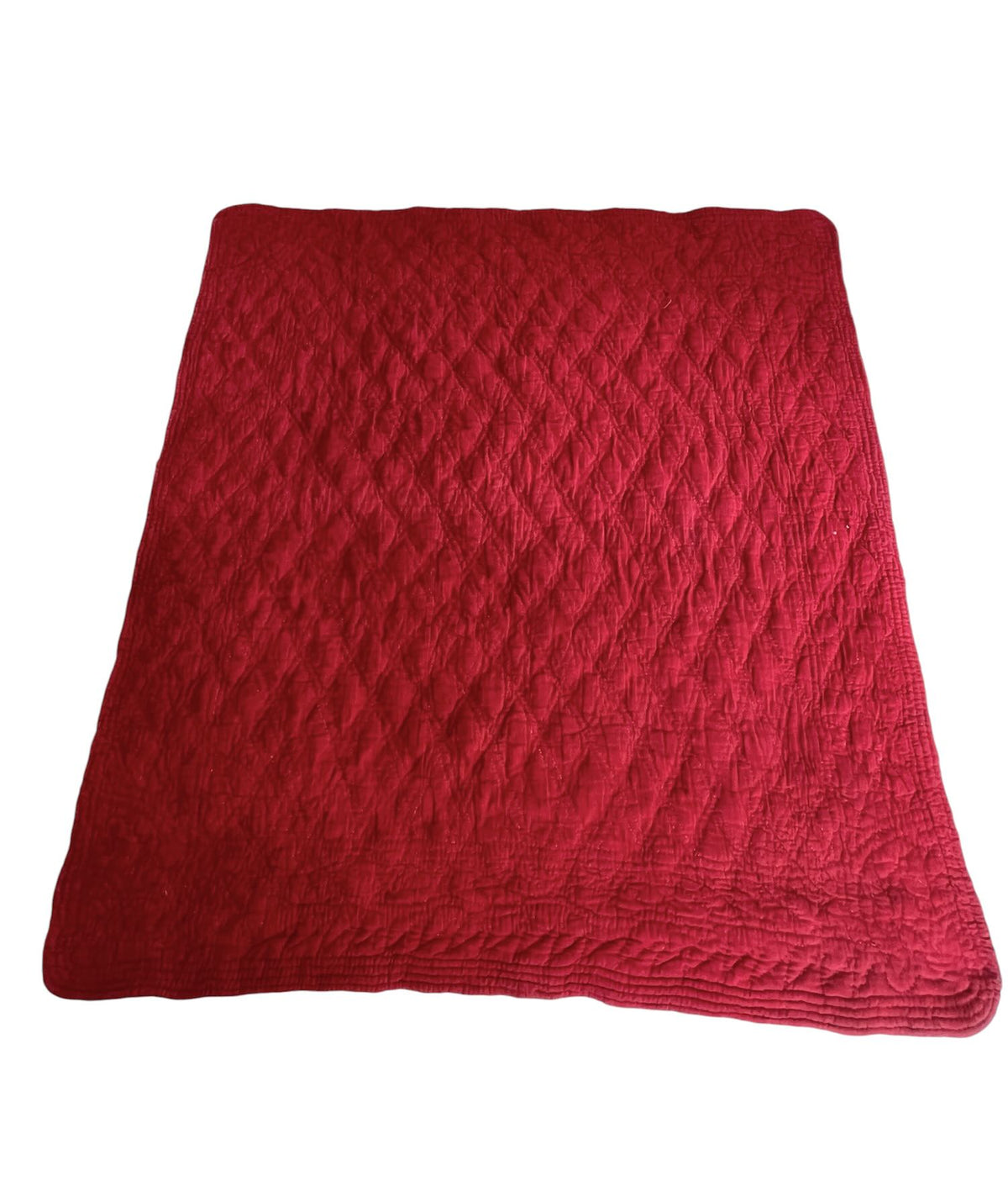 
                  
                    pink red brown floral antique french quilt provencal pique small cotton bedcover hand stitched
                  
                