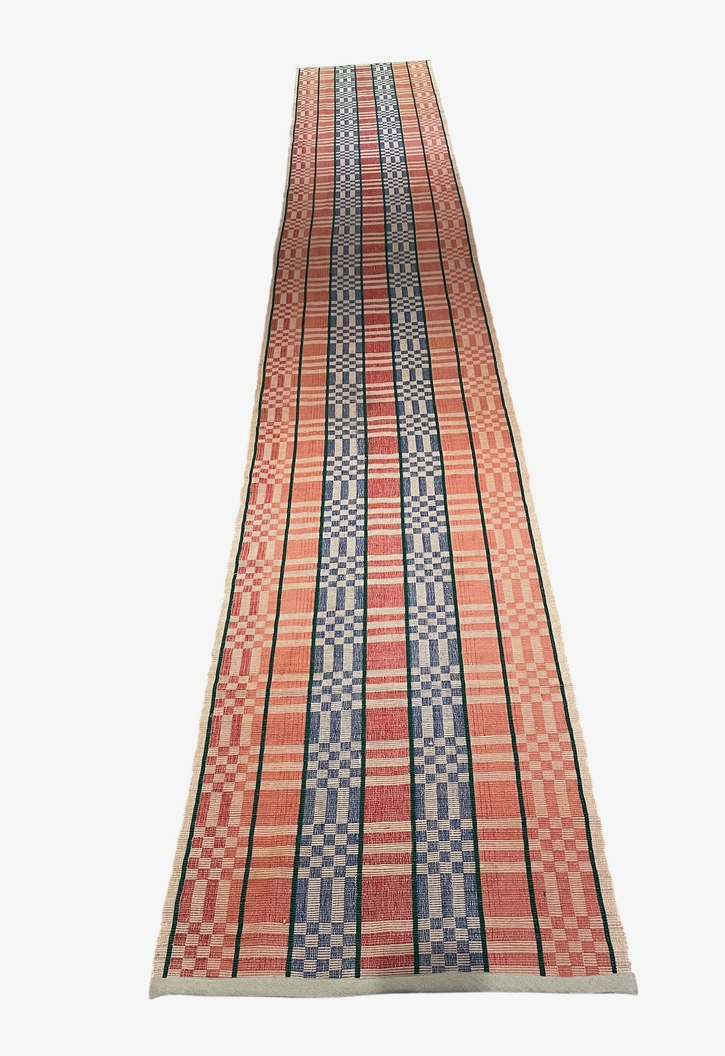 
                  
                    long floor runner in red pink blue geometric rips rug pattern cotton entry way carpet washable
                  
                