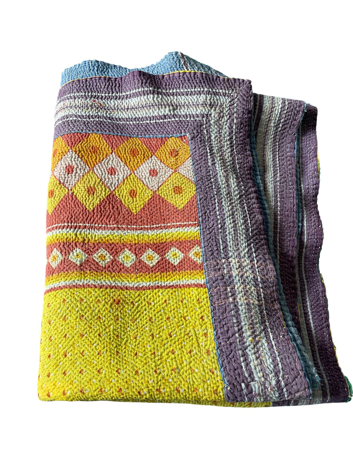 
                  
                    yellow terracotta geometric kantha quilt sofa throw single cotton bedspread washable comforter
                  
                