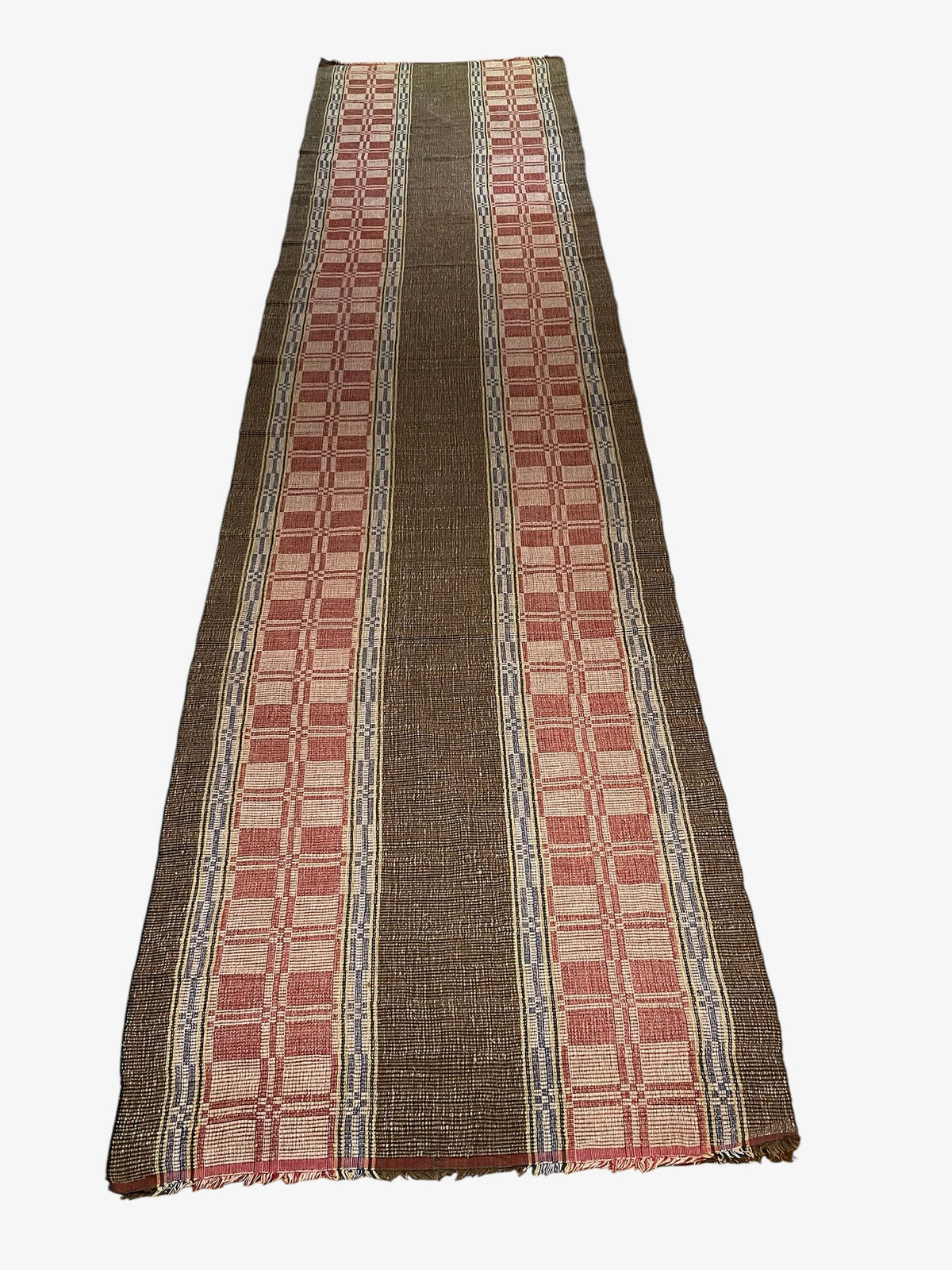 
                  
                    raspberry red brown blue floor runner scandi style rips rug hall carpet cotton reversible washable 
                  
                