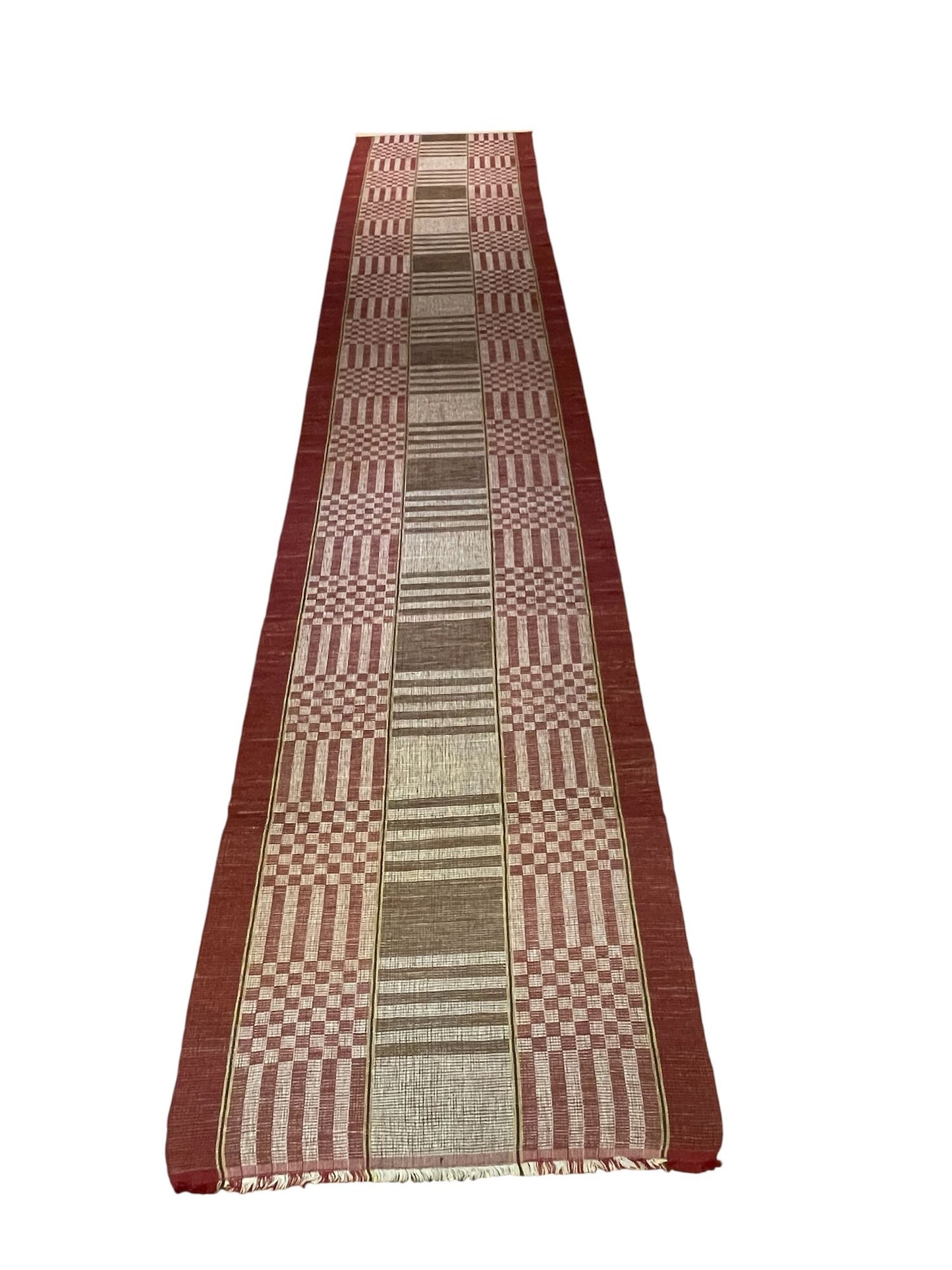 
                  
                    burgundy red brown cream rips rug geometric floor runner corridor mat long carpet washable vintage
                  
                