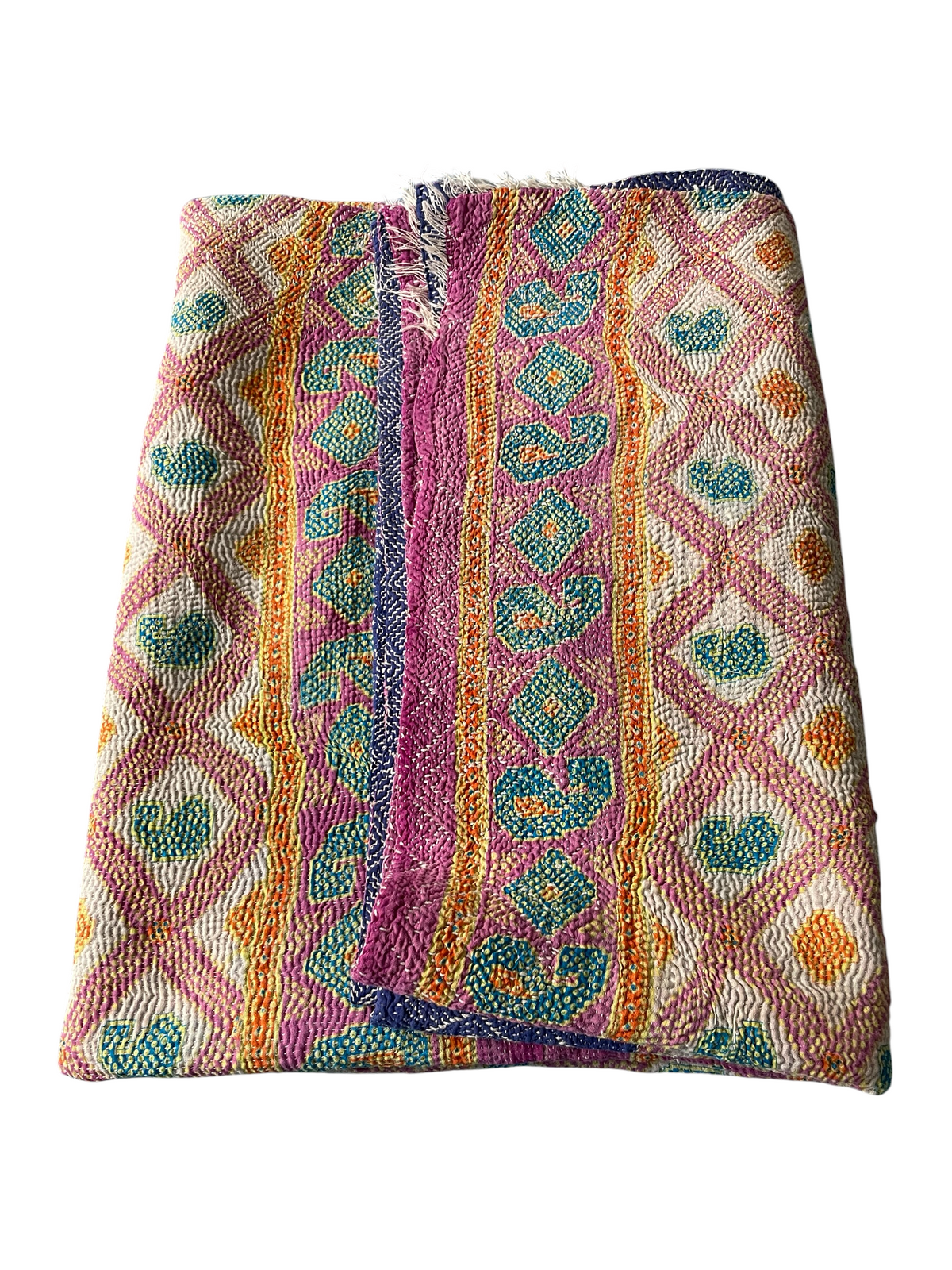 
                  
                    pink orange bright pretty vintage kantha quilt sofa throw decorative blanket washable cotton
                  
                