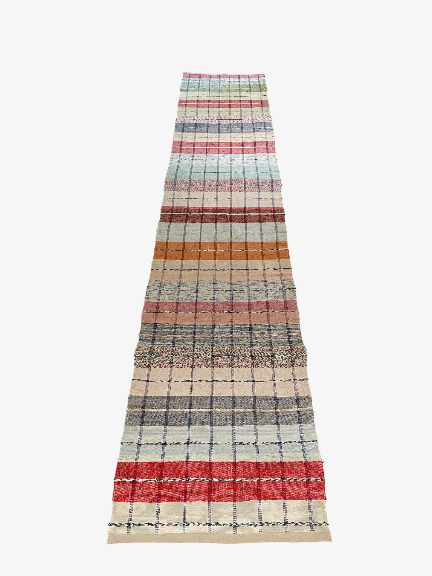 
                  
                    striped red blue green pink rag rug floor runner in bright colours long hall carpet trasmatta
                  
                