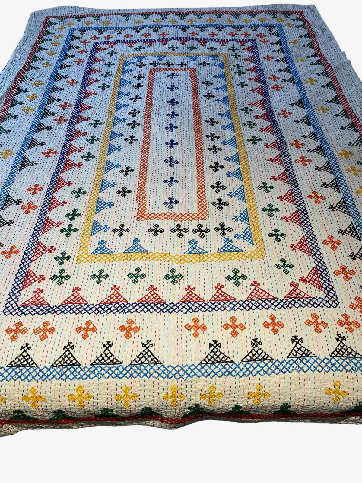 
                  
                    red blue yellow ralli quilt single kids or dorm room bedspread cotton washable comforter boho
                  
                