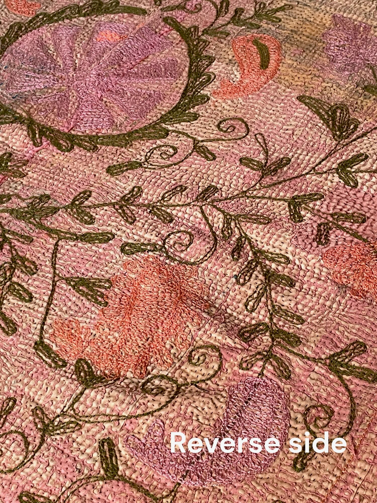 
                  
                    dusky pink rose brown coral kantha quilt uk embroidered suzani sofa throw cotton comforter washable
                  
                