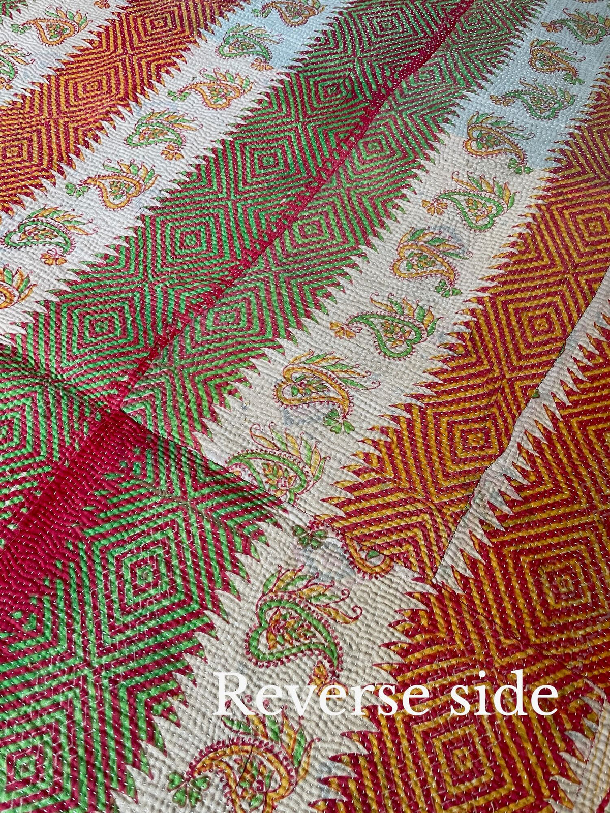 
                  
                    apple green plaster pink single bedspread vintage kantha quilt floral pattern cotton washable uk
                  
                