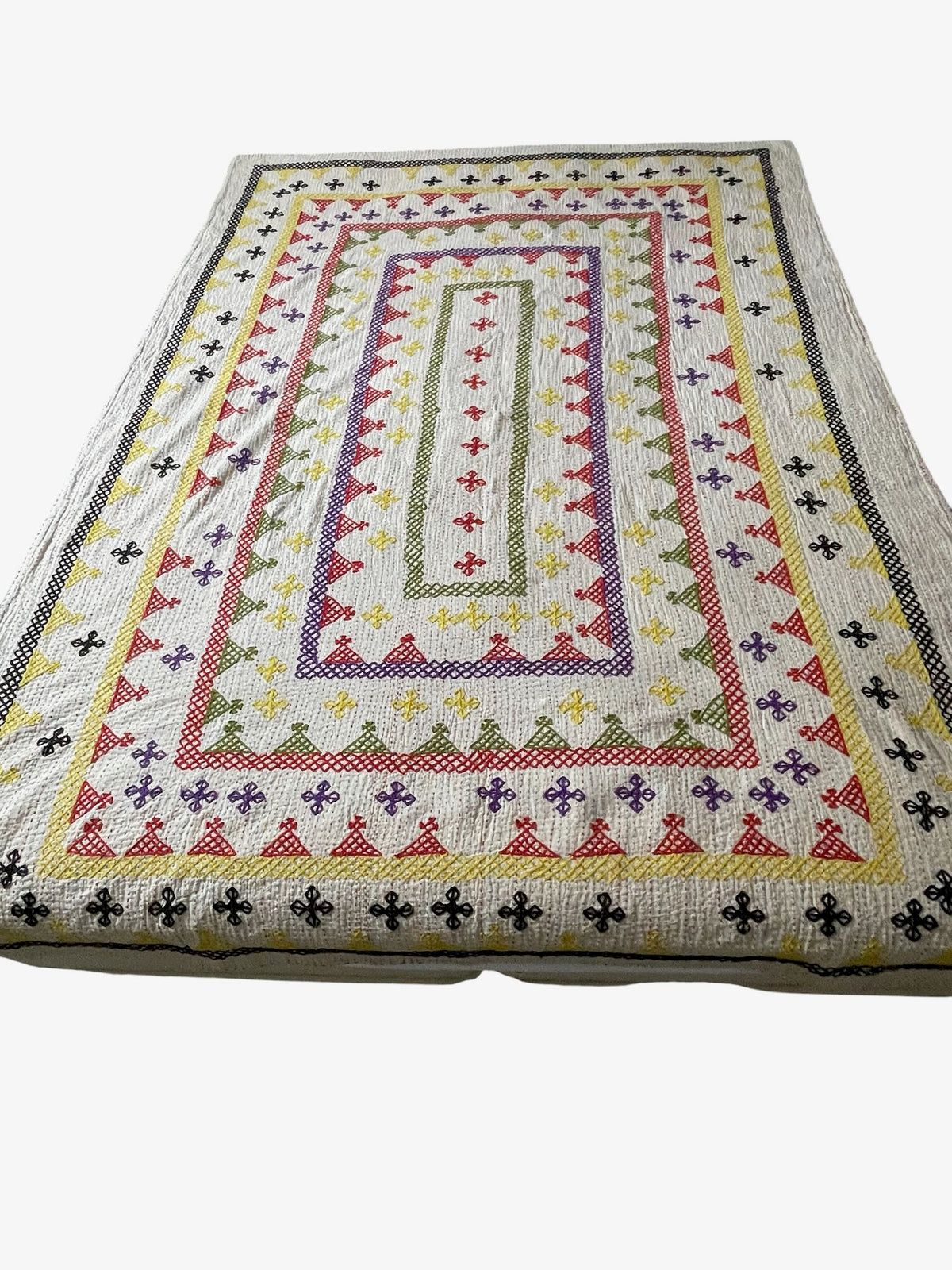 
                  
                    red yellow purple green bedspread embroidered ralli quilt handmade cotton washable comforter uk
                  
                