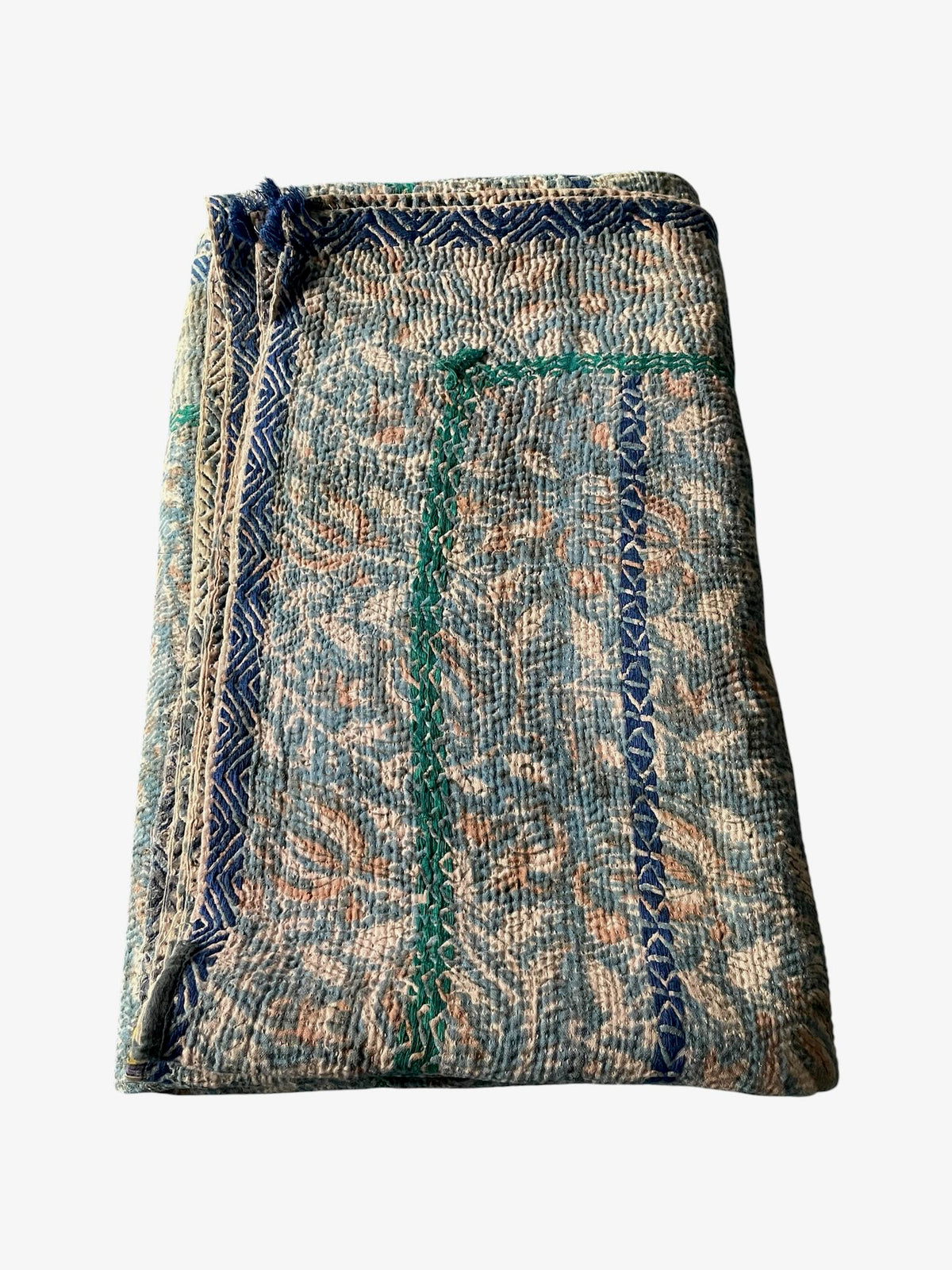 
                  
                    blue brown pink sofa throw vintage kantha quilt single bedspread washable cotton  comforter
                  
                