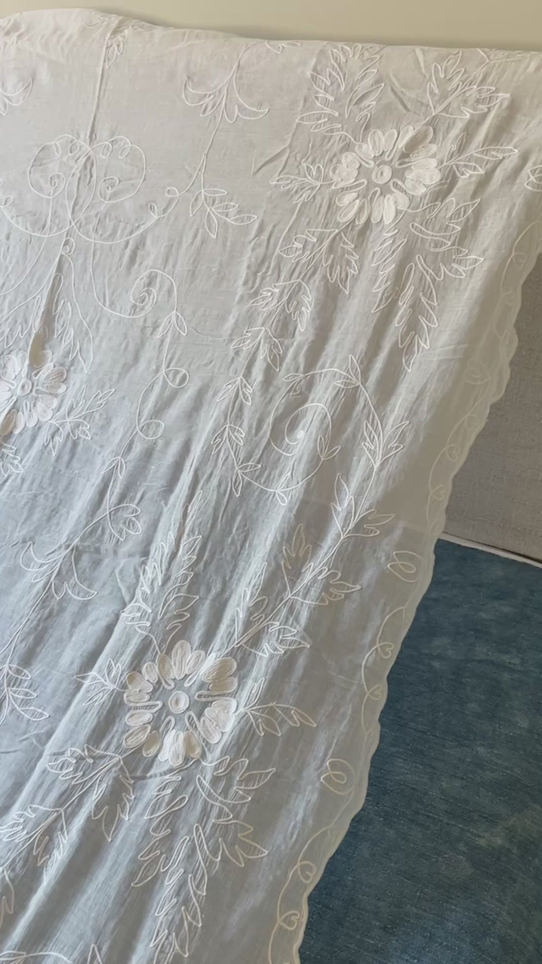 
                  
                    Load and play video in Gallery viewer, Antique French Cornelys Single Curtain B
                  
                