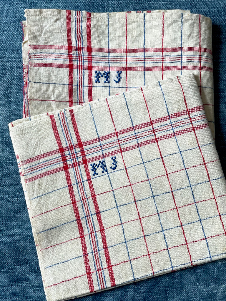 Vintage French Tea Towels 2 Pieces
